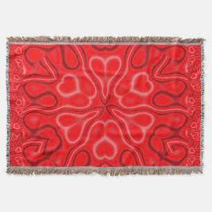 California Wildflower In Red and Pink Throw Blanket