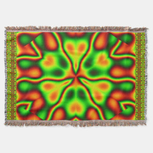California Wildflowers in Green and Orange Throw Blanket