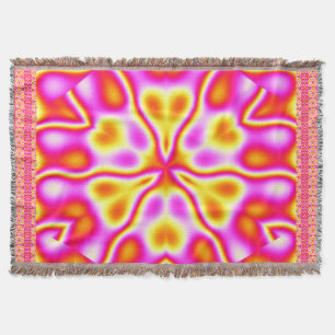 California Wildflowers in Pink and Yellow Throw Blanket