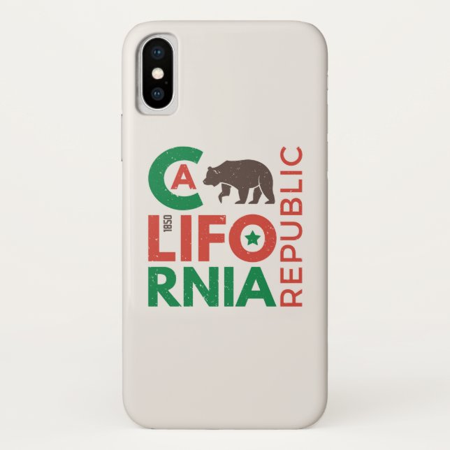 California With Grizzly Bear Logo Case-Mate iPhone Case (Back)