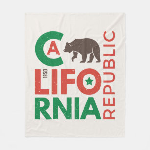 California With Grizzly Bear Logo Fleece Blanket