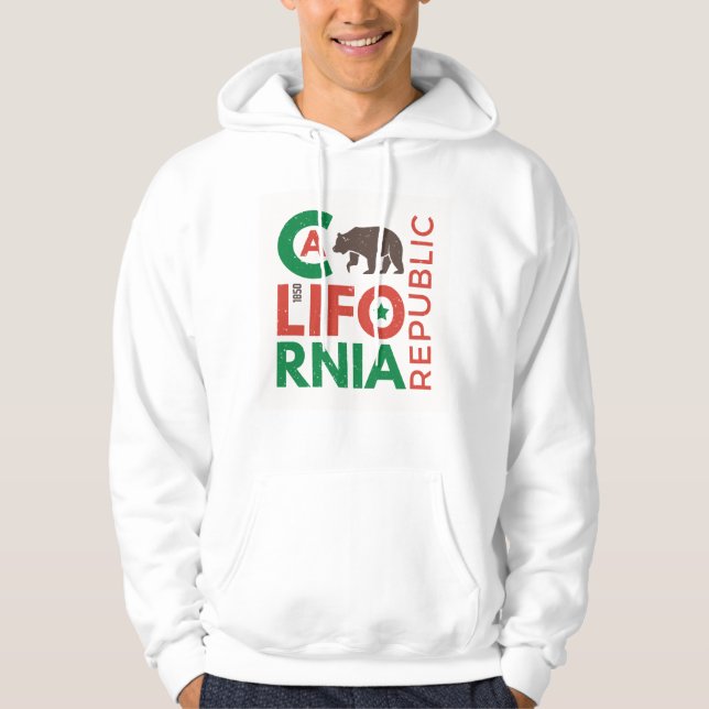 California With Grizzly Bear Logo Hoodie (Front)