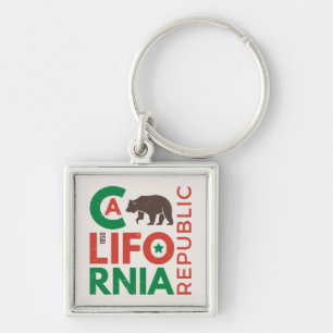 California With Grizzly Bear Logo Key Ring