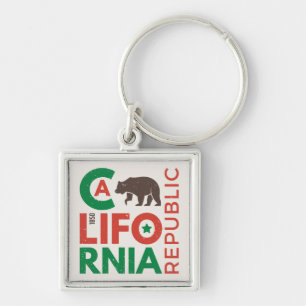 California With Grizzly Bear Logo Key Ring