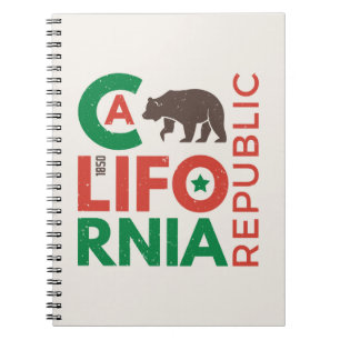 California With Grizzly Bear Logo Notebook