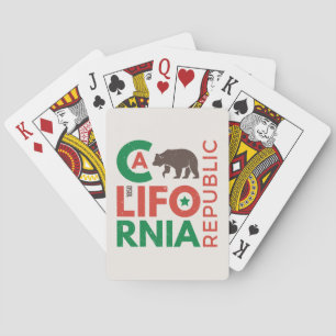 California With Grizzly Bear Logo Playing Cards