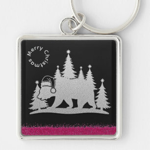 Californian Bear Christmas Key Ring