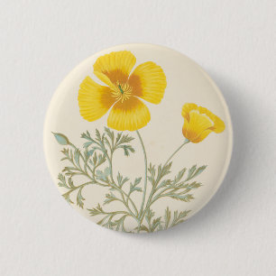 Californian Eschscholtzia 6 Cm Round Badge