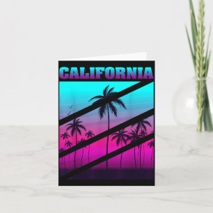 Californian Summer Vacation Palm Trees Cali Retro Card