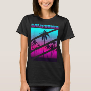 Californian Summer Vacation Palm Trees Cali Retro T-Shirt