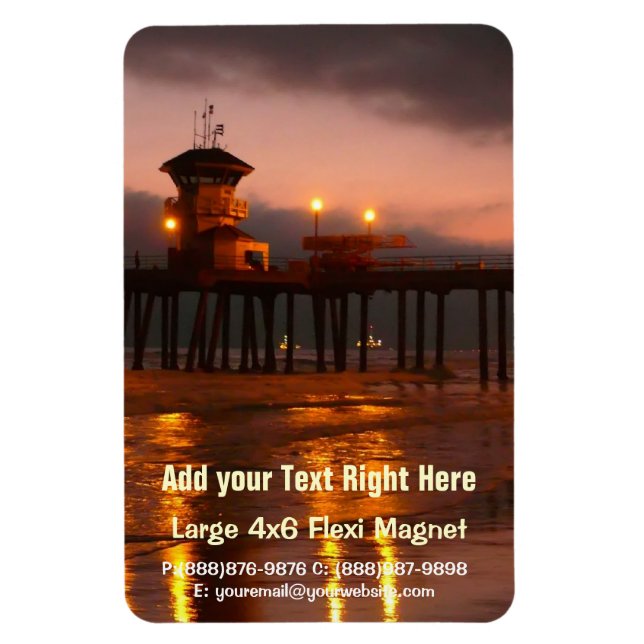 Californian Sunset - Huntington Beach Pier Magnet (Vertical)