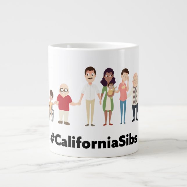 #californiasibs jumbo mug (Front)