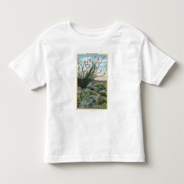 CaliforniaView of Cacti in Bloom Toddler T-Shirt (Front)