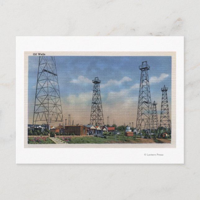 CaliforniaView of Oil Wells Postcard (Front)