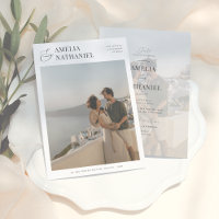 Caligrafía Elegante Invitación de Boda con 2 Fotos