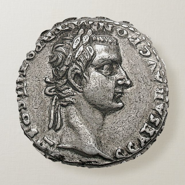 Caligula Roman Emperor 🏛️ Gaius Caesar Old Coin  Round Cushion (Front)