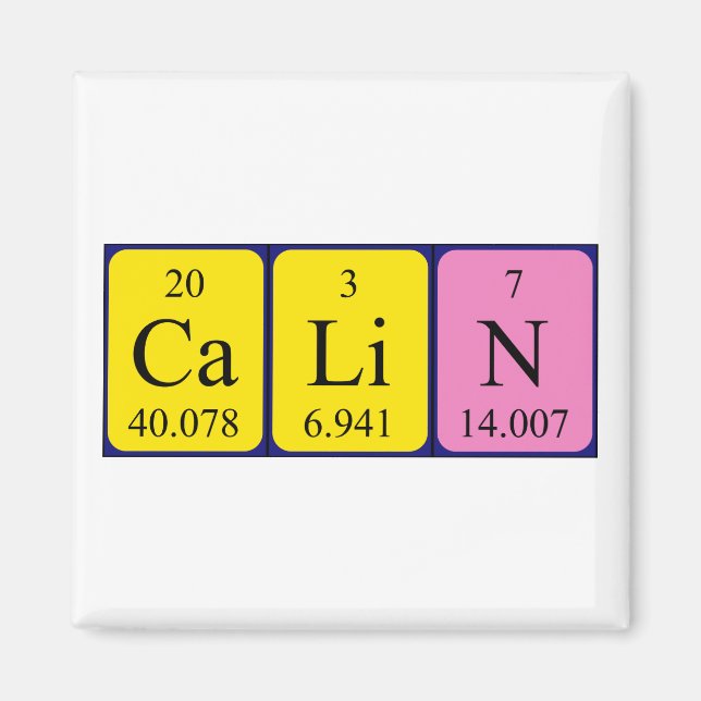 Calin periodic table name magnet (Front)