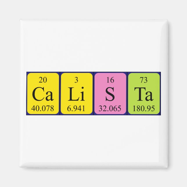 Calista periodic table name magnet (Front)