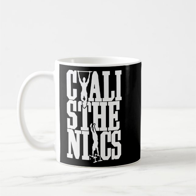 calisthenics body weight dips pull up calisthenics coffee mug (Left)