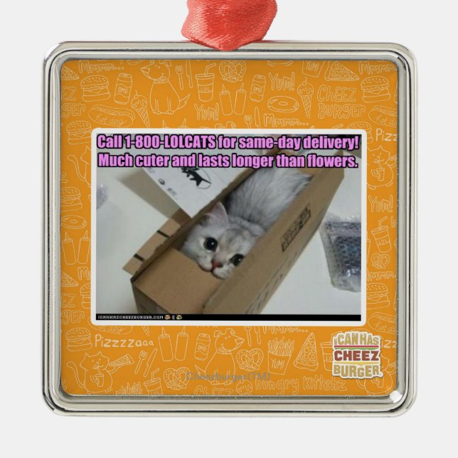 Call 1-800-LOLCATS Metal Tree Decoration (Front)