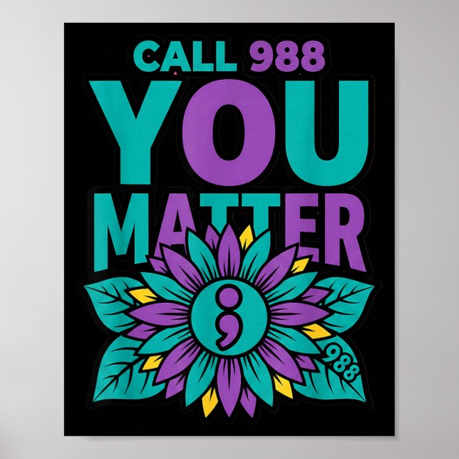 Call 988 Prevention - You Matter Poster (Front)
