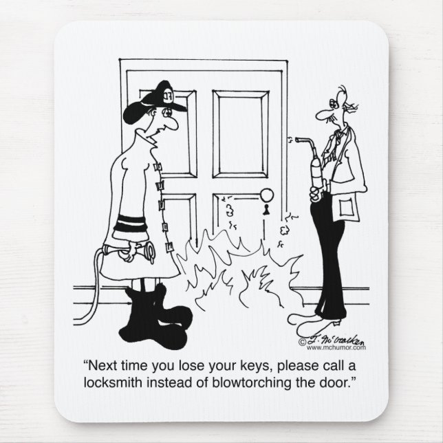 Call A Locksmith Before Using a Blowtorch Mouse Pad (Front)