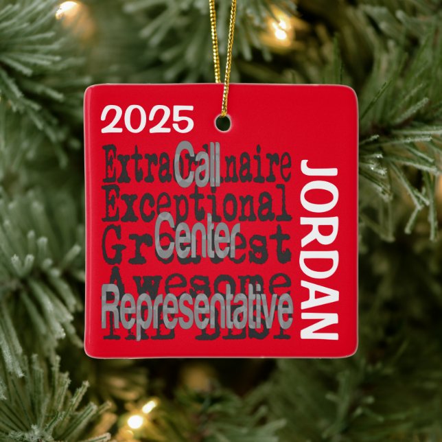 Call Centre Representative Extraordinaire CUSTOM Ceramic Ornament (Tree)