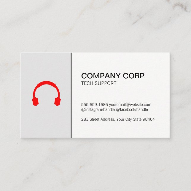 Call Centre Tech Support Phone Service Appointment Card (Front)