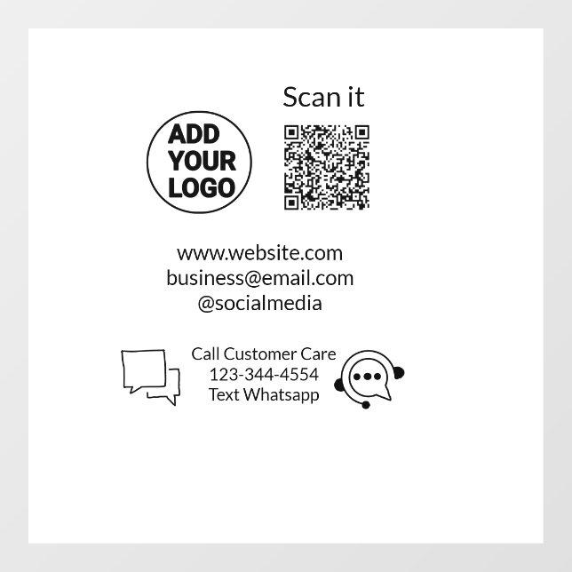 Call customer care text whatsapp Q R code business (Sheet)