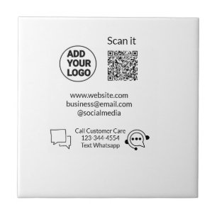 Call customer care text whatsapp Q R code business Ceramic Tile