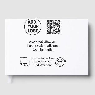Call customer care text whatsapp Q R code business Guest Book