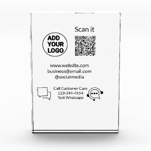 Call customer care text whatsapp Q R code business Photo Block