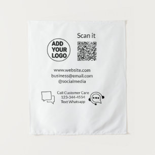 Call customer care text whatsapp Q R code business Tapestry