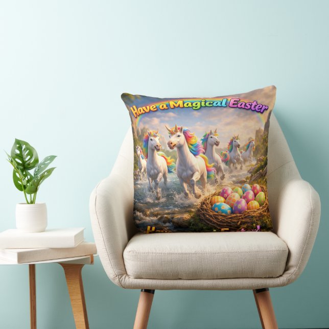 Call Easter enchanted unicorns and Easter eggs dec Cushion (Chair)
