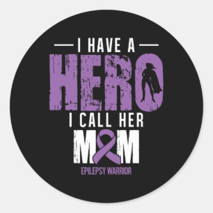 Call Her Mum- Epilepsy Awareness Gifts Support Rib Classic Round Sticker