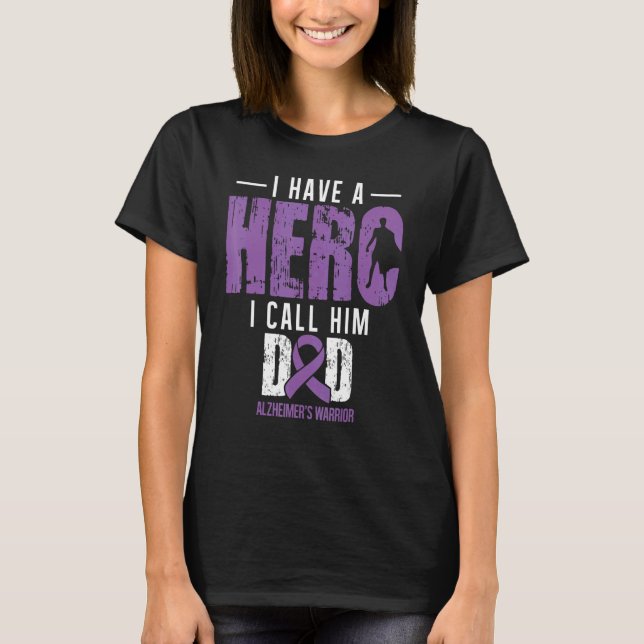 Call Him Dad Alzheimers Awareness Supporter Ribbon T-Shirt (Front)