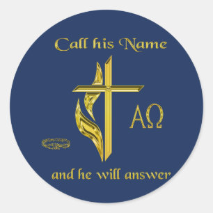 Call his name classic round sticker