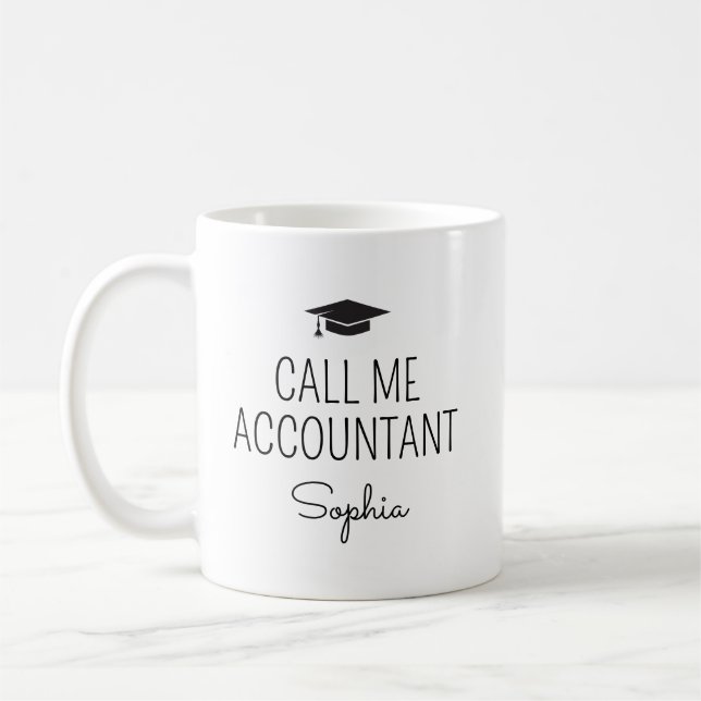 Call Me Accountant Personalised Name Coffee Mug (Left)