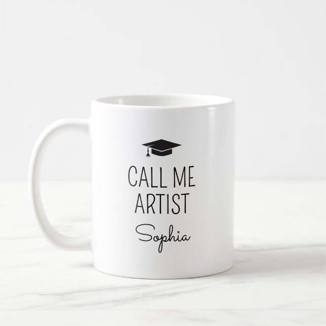 Call Me Artist Personalised Name Coffee Mug (Left)