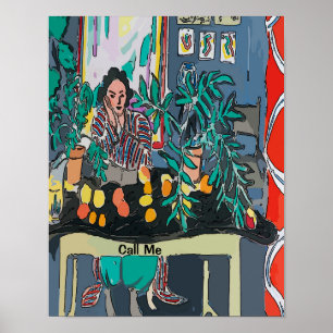 Call Me, Cell Phone, Garden , edit text, Poster