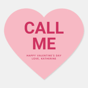 Call me cute Valentine's Day custom conversation Heart Sticker