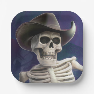 Call Me "Doc Bones", Wild West Skeleton Birthday  Paper Plate