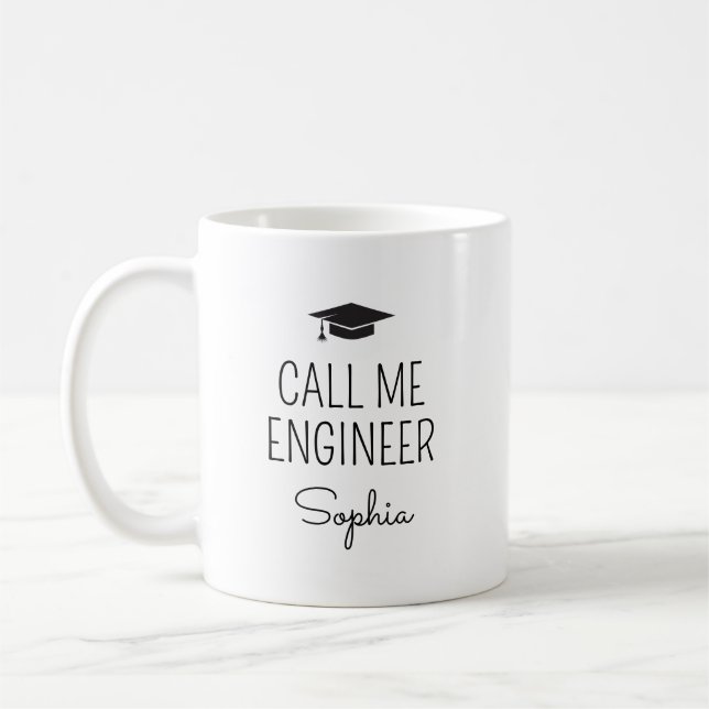 Call Me Engineer Personalized Name Coffee Mug (Left)