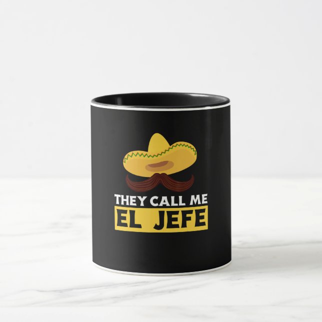 Call Me Jefe Funny Mexican Chef Cook Boss Gift Mug (Center)
