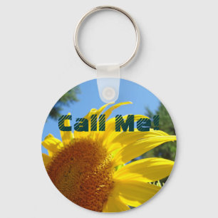 Call Me! keychain Sunflowers Blue Sky Garden
