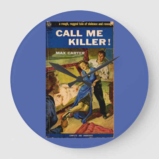 Call Me Killer pulp fiction cover Large Clock (Front)