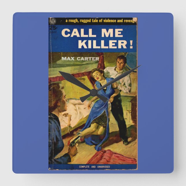 Call Me Killer pulp fiction cover Square Wall Clock (Front)