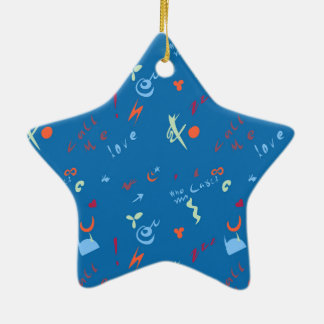 "Call Me Love" Pattern Ceramic Ornament