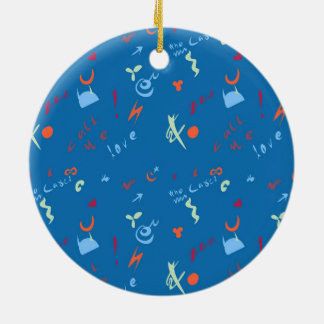 "Call Me Love" Pattern Ceramic Ornament