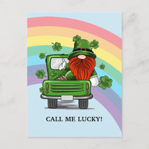 Call Me Lucky Irish Gnome Postcard